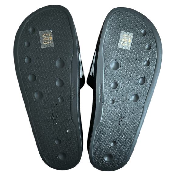 Valentino Black Footbed Gaia Leather Slide Sandals, IT41/US8 - Picture 8 of 9